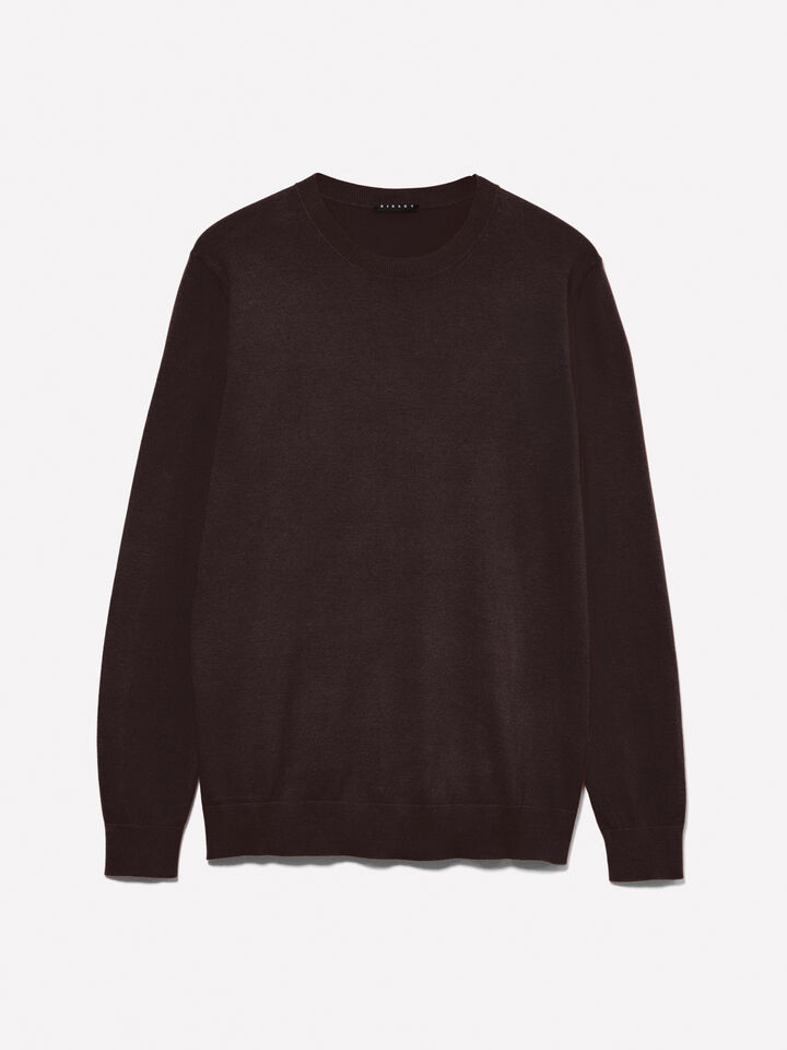 Pull coupe regular marrom escuro - camisolas gola redonda para homem - Marrom-Escuro | Sisley image number 5